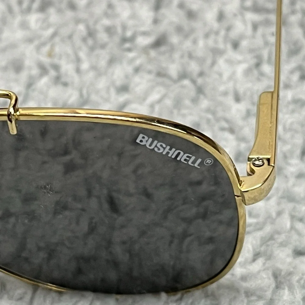 Bushnell‎ Aviator Sunglasses Gold Frames Gray Smoke Lens Vintage